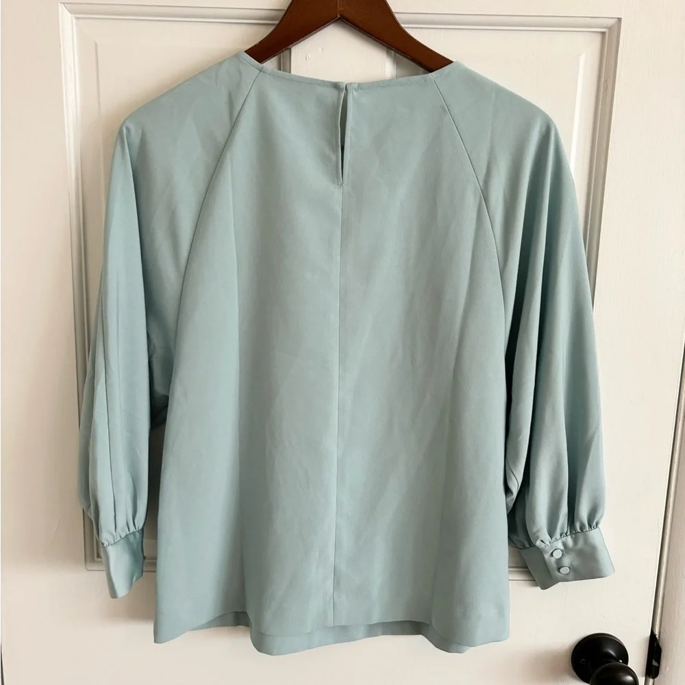 J crew blue satin crepe blouse size XXS new